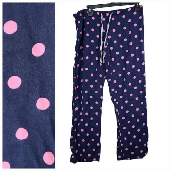 Xhilaration Navy Blue Pink Polka Dot Pajama Pants XS Drawstring waist Comfy - Picture 1 of 6